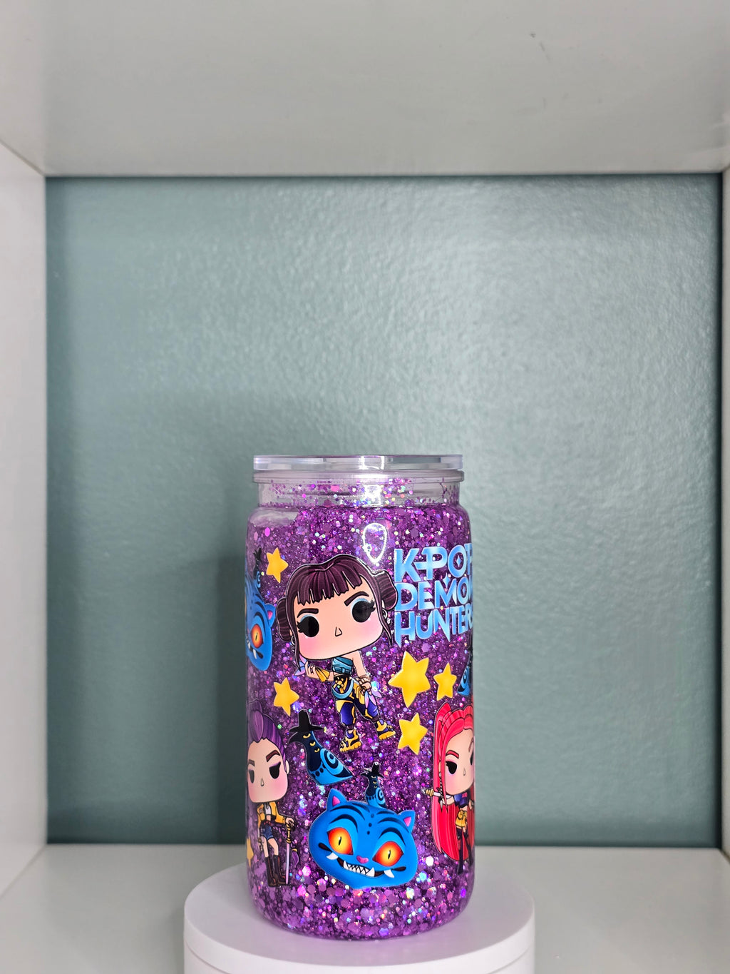 Kpop Demon Hunters 16oz Acrylic snowglobe tumbler