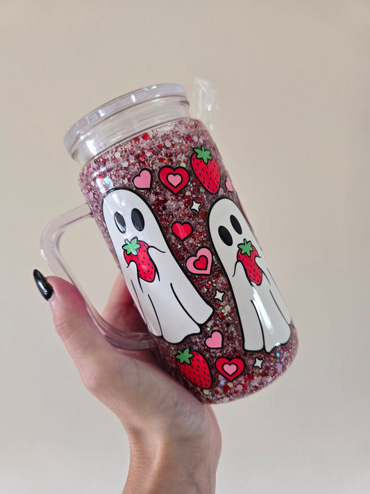 Ghostie 16oz Acrylic Handle Snowglobe Tumbler