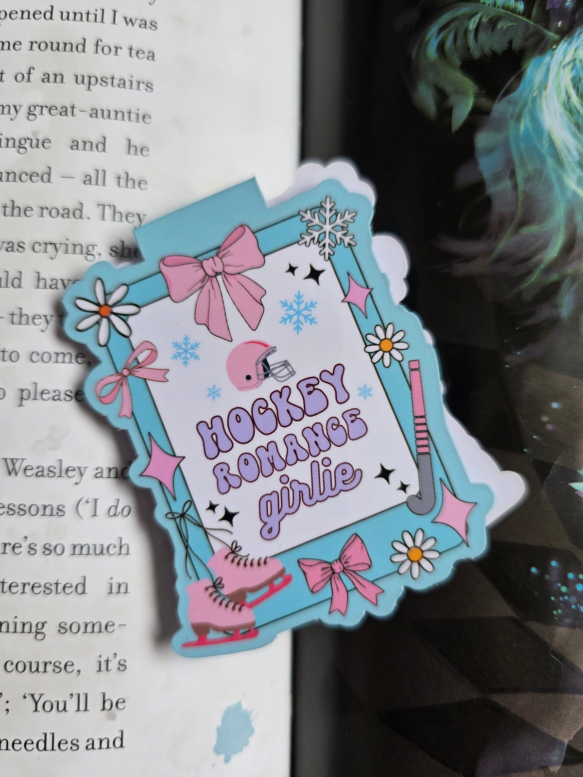 Hockey Romance Girlie Magnetic Bookmark