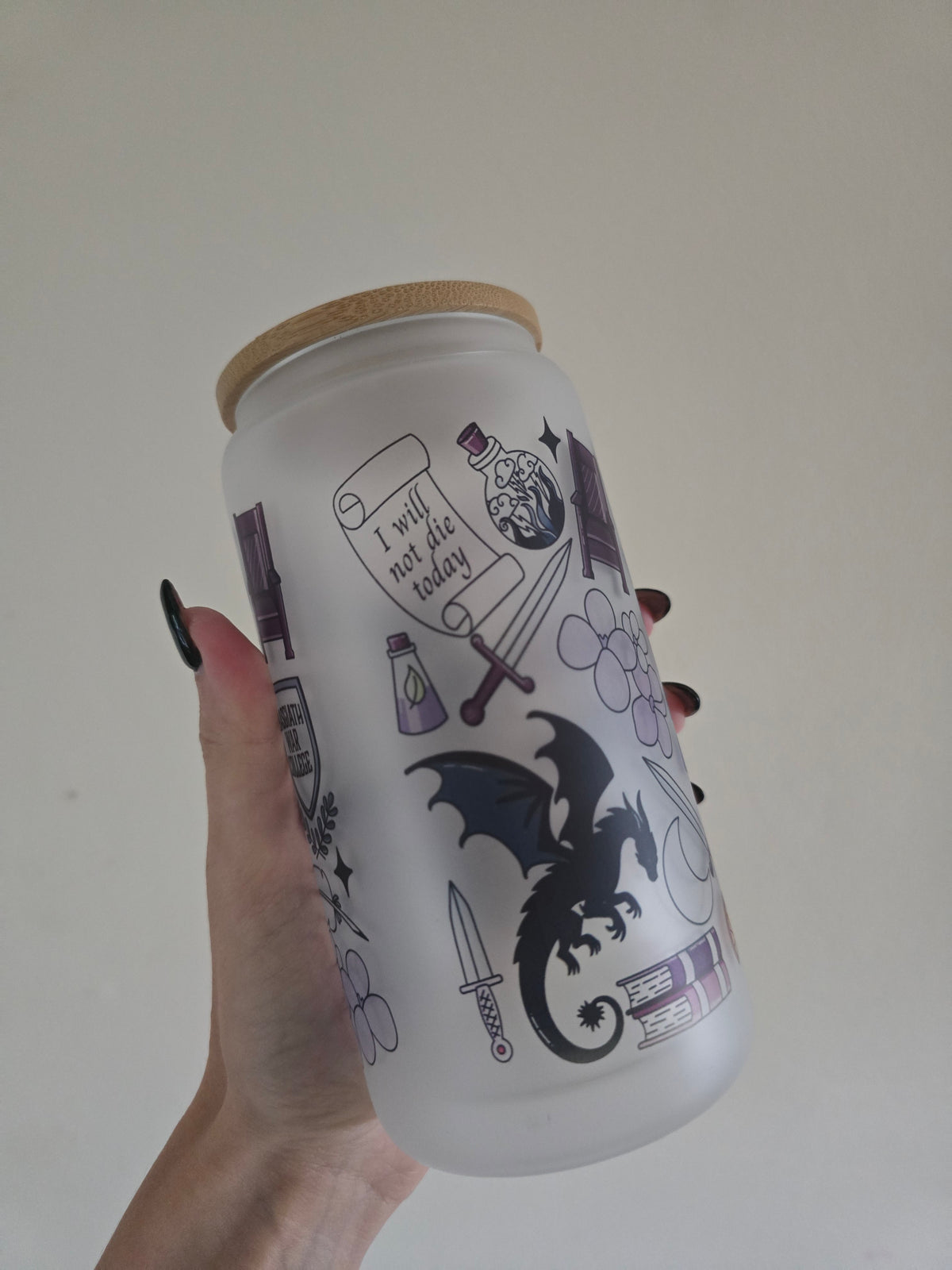 Dragon Rider 16oz frosted Glass Tumbler