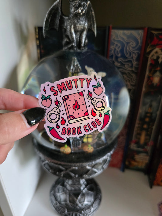 Smutty Book Club Clear holographic Vinyl Sticker
