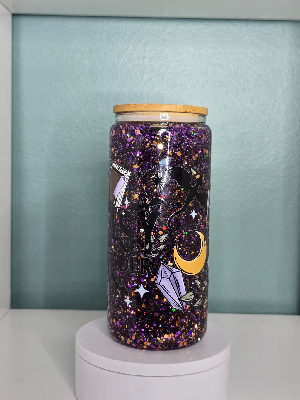 Fantasy 16oz Glass Snowglobe Tumbler