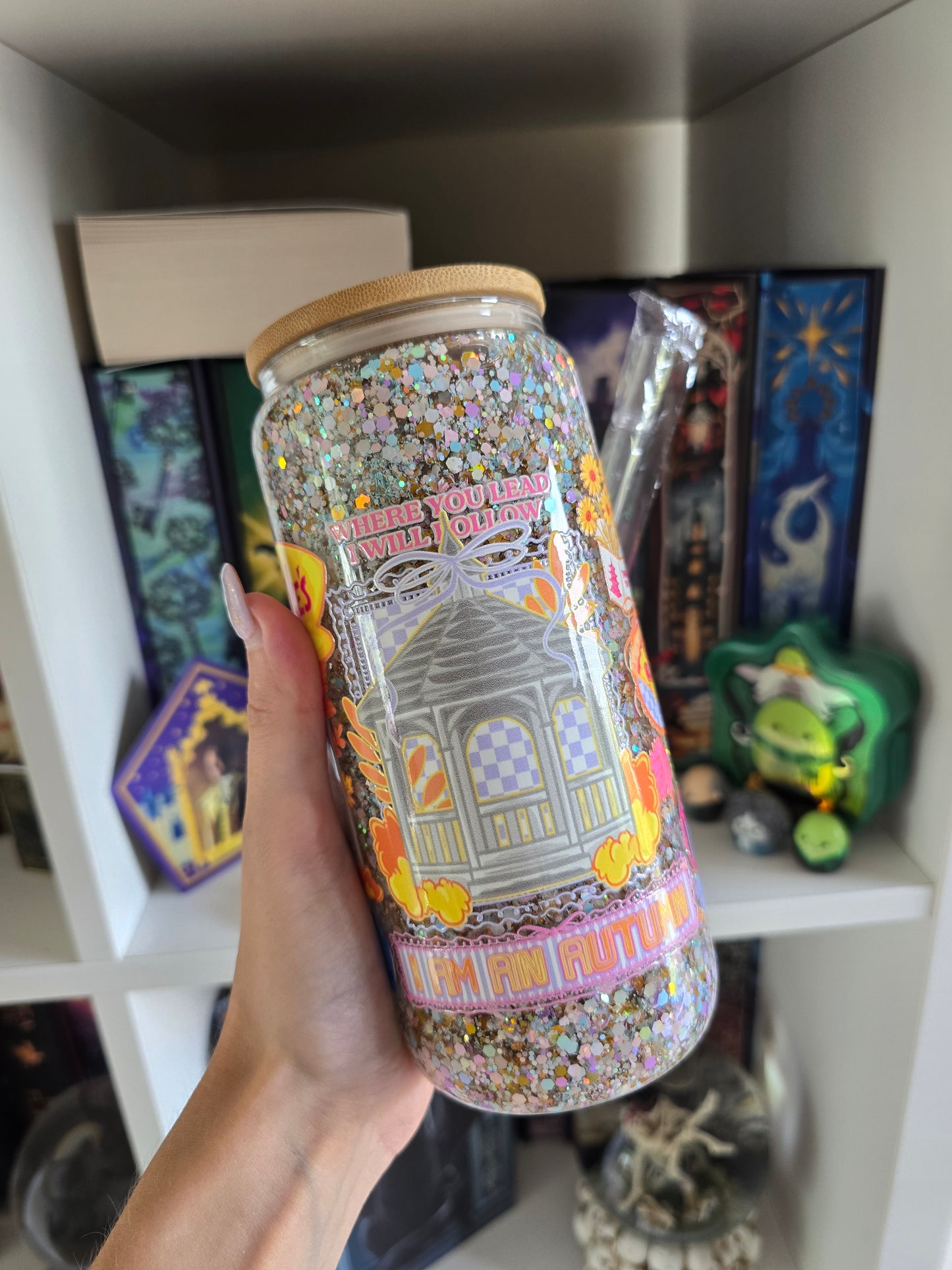 I am an autumn 16oz Glass Snowglobe Tumbler