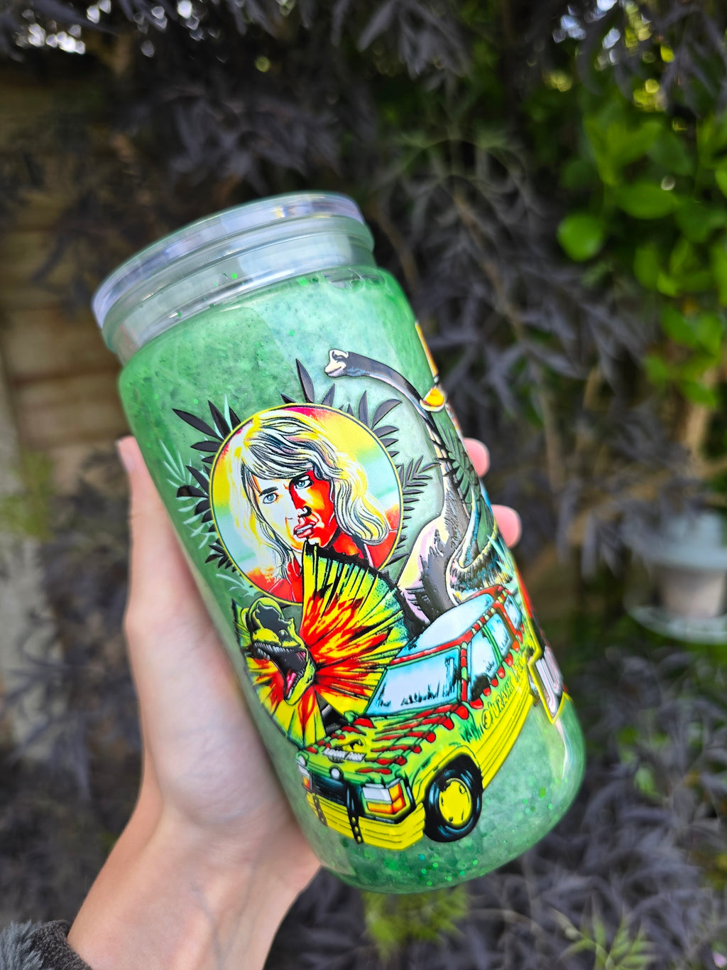 Jurrasic 16oz Acrylic Snowglobe Tumbler