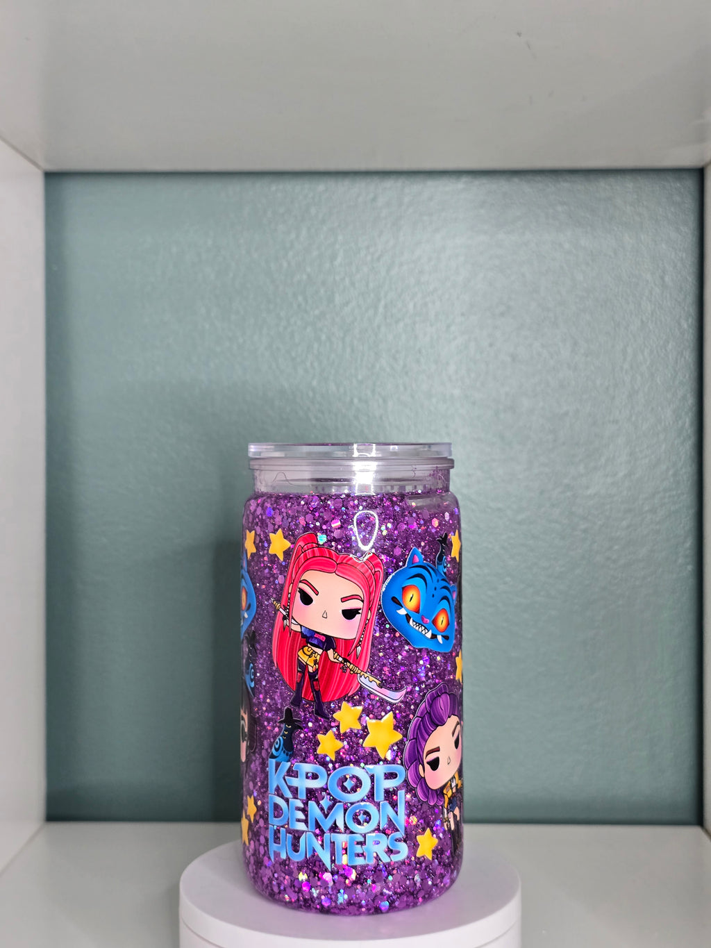 Kpop Demon Hunters 16oz Acrylic snowglobe tumbler