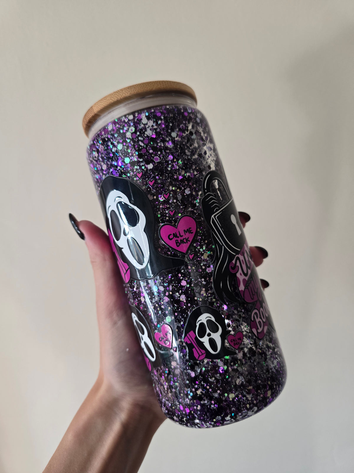 Book Boyfriend 16oz Glass Snowglobe Tumbler