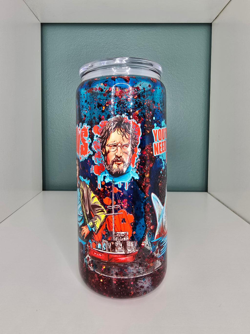 PRE ORDER- Jaws 16oz Glass Lava Drip Tumbler