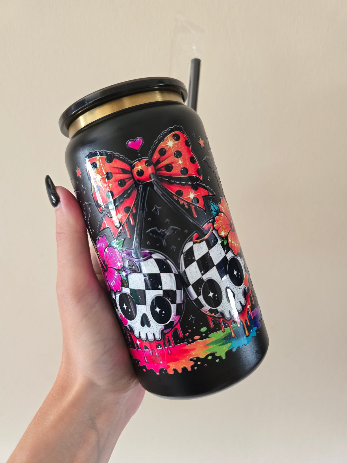 Pumpkin Cherry 16oz Stainless Steel Tumbler
