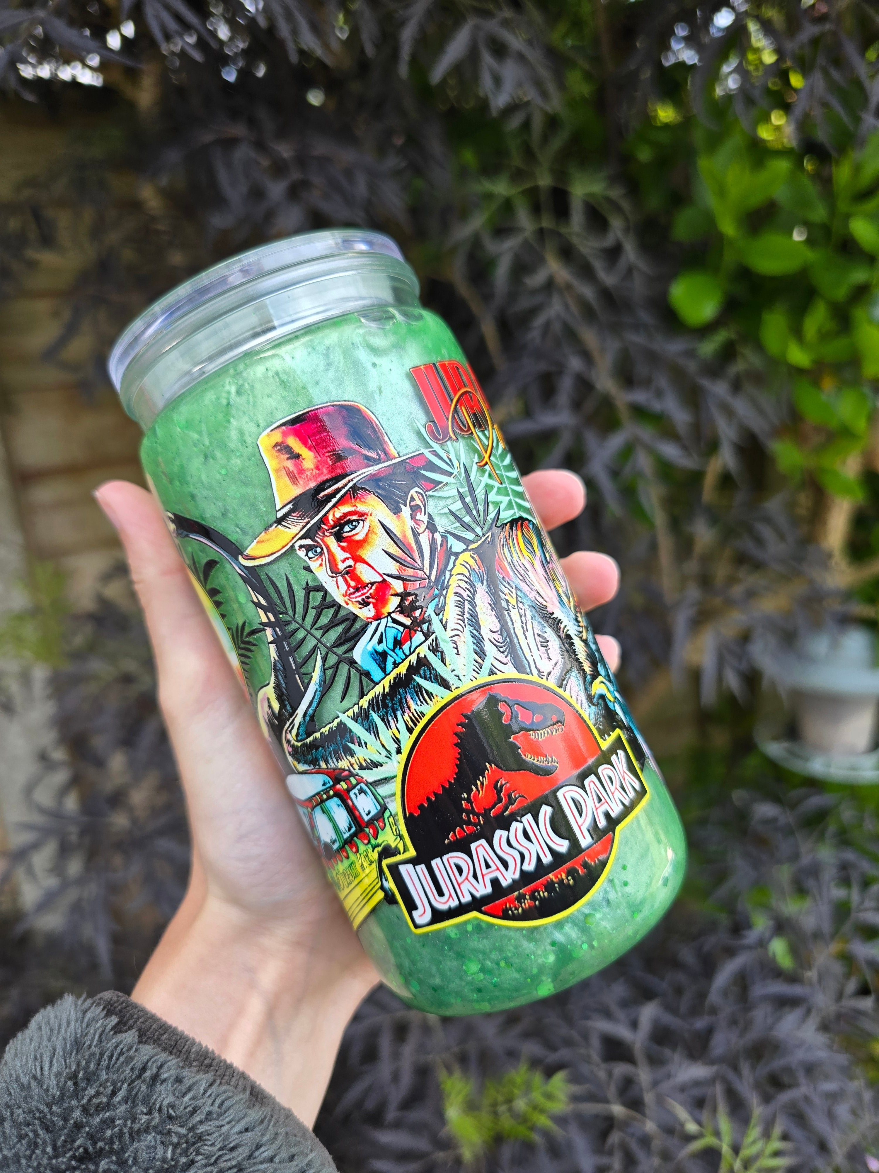 Jurrasic 16oz Acrylic Snowglobe Tumbler