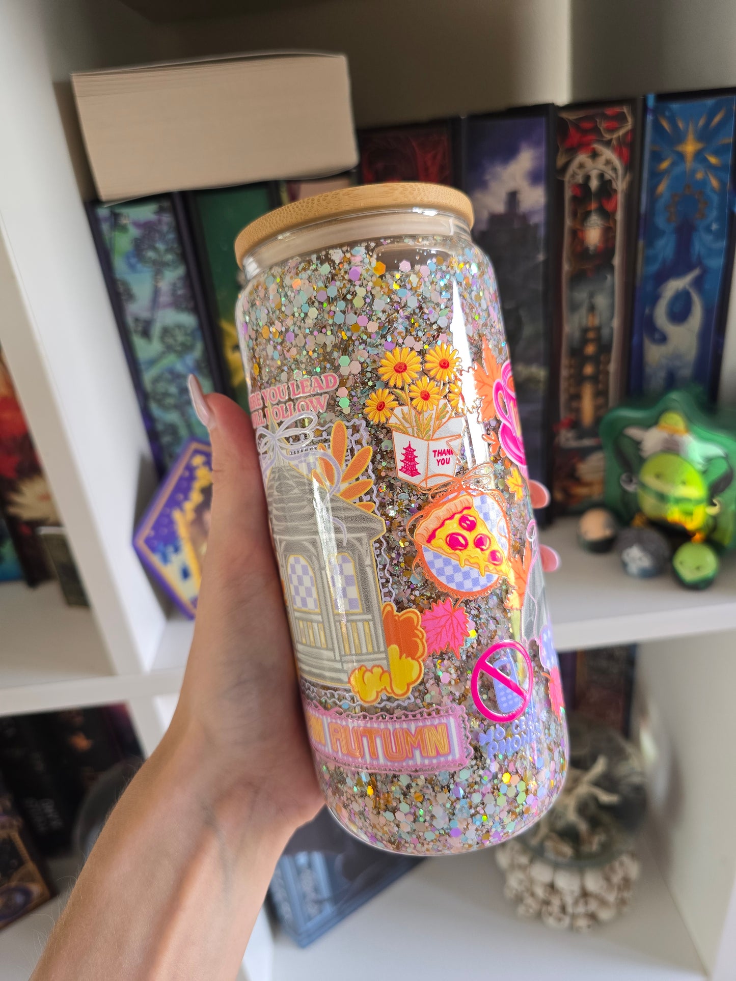 I am an autumn 16oz Glass Snowglobe Tumbler