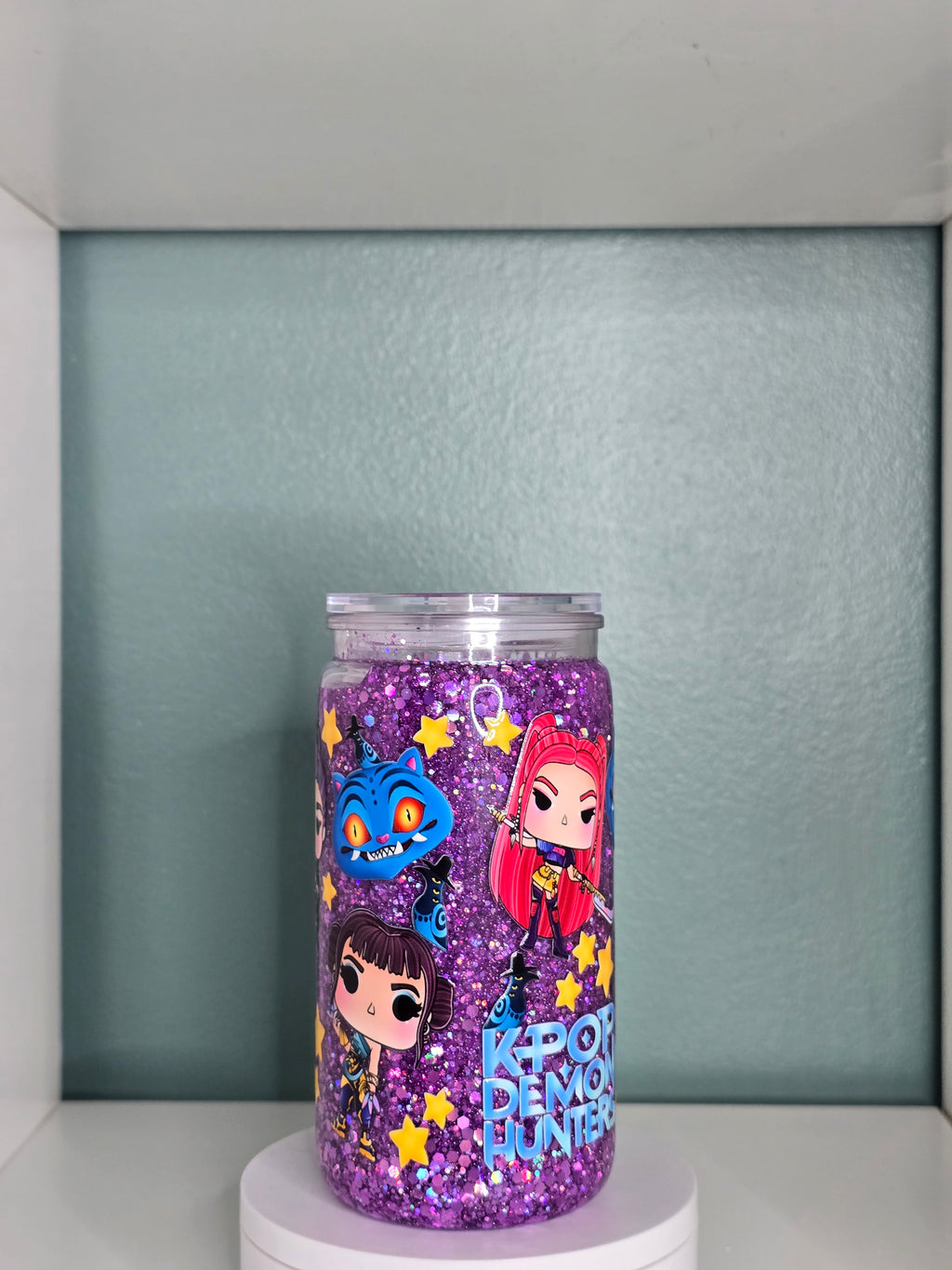 Kpop Demon Hunters 16oz Acrylic snowglobe tumbler
