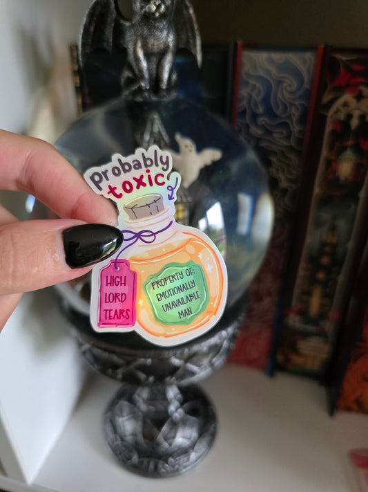 Probably Toxic Clear Holographic Vinyl Sticker