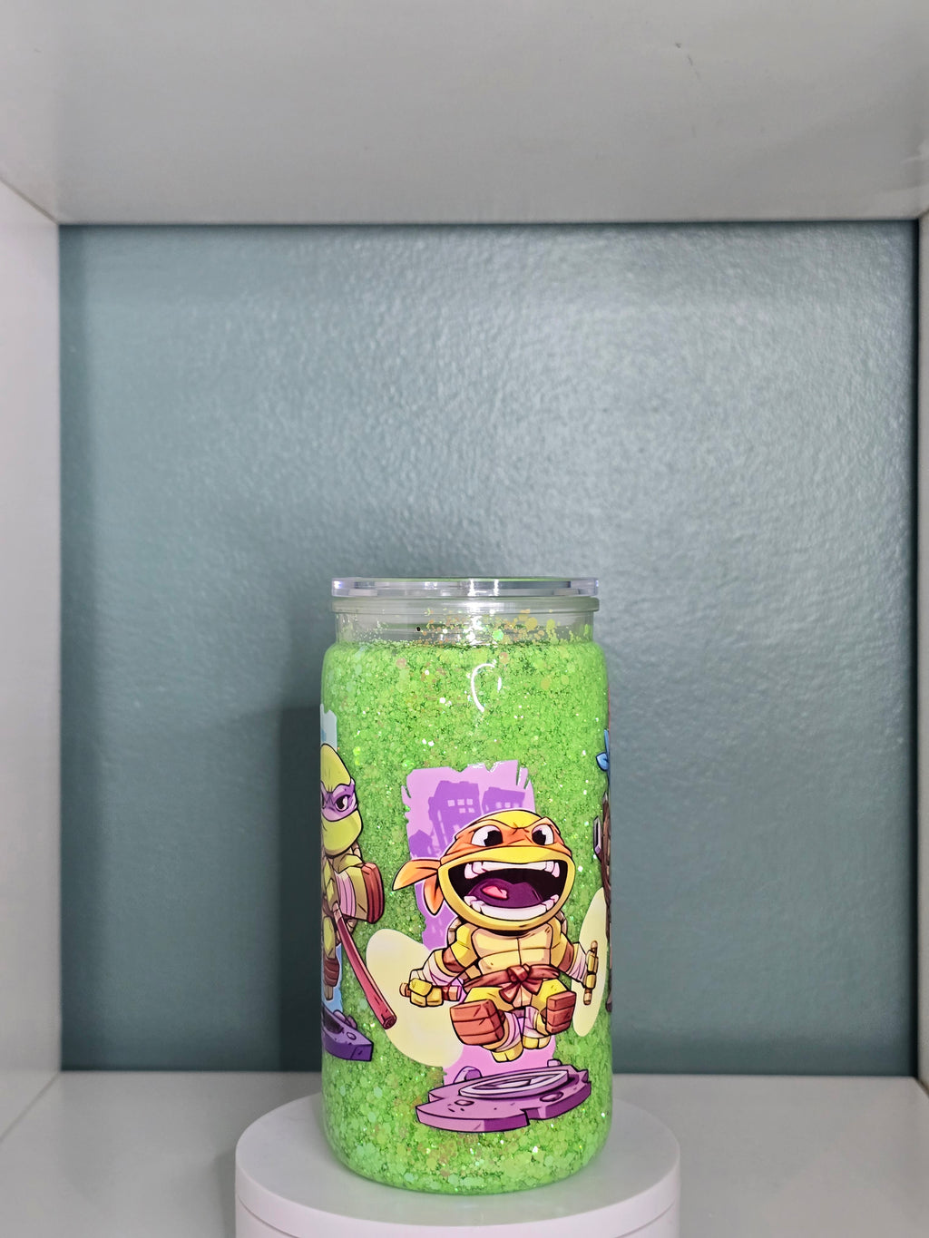 Ninja Turtles 16oz Acrylic snowglobe tumbler