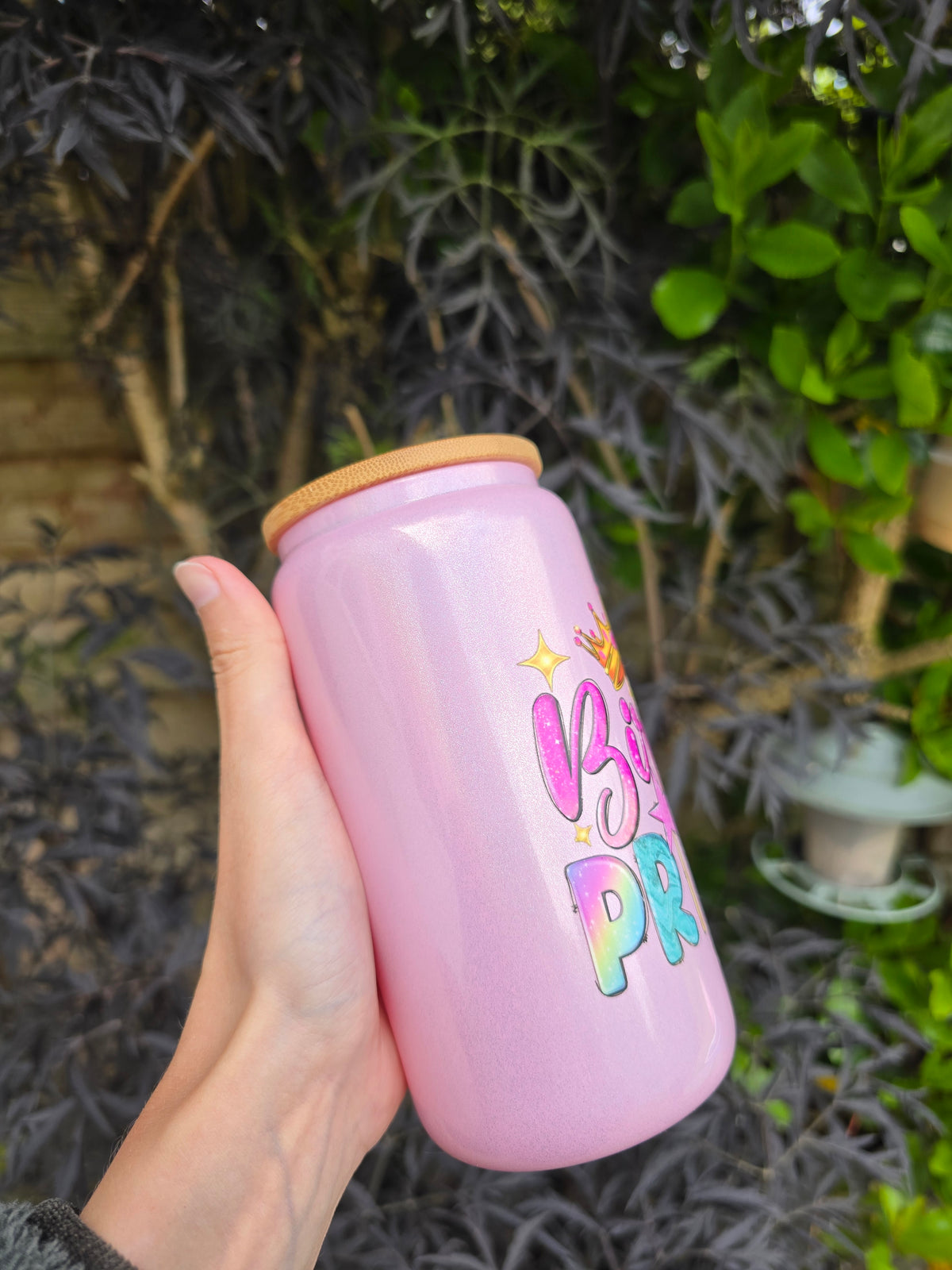 Birthday Girl 16oz Shimmer Glass Tumbler