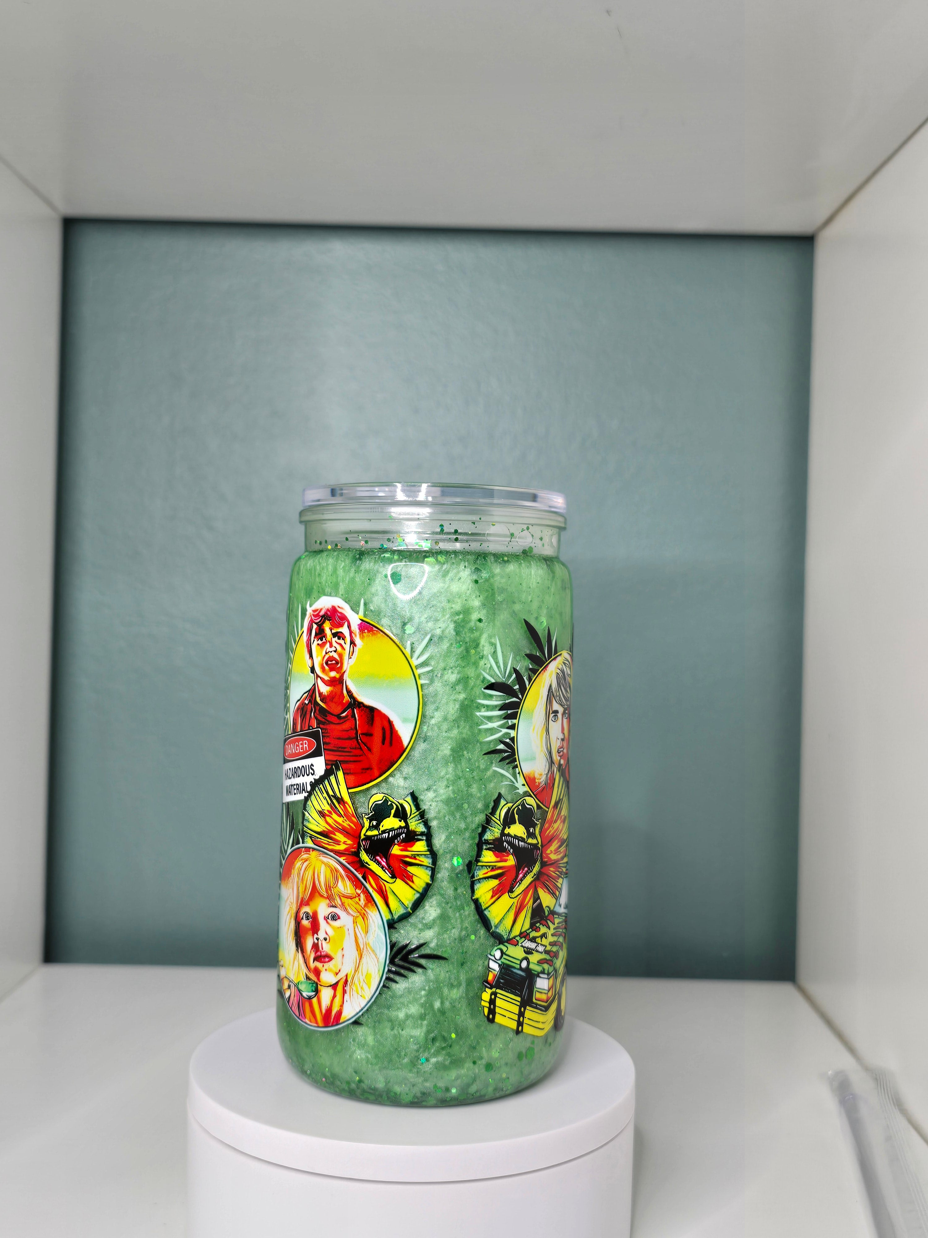 Jurrasic 16oz Acrylic Snowglobe Tumbler