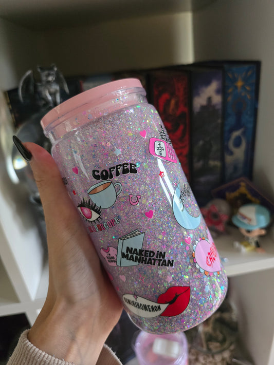 Pink Pony 16oz Acrylic Snowglobe Tumbler