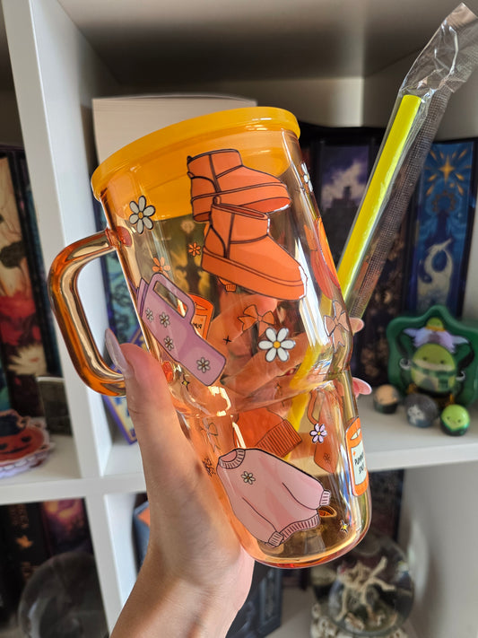 Pumpkin Spice 20oz Glass Tumbler