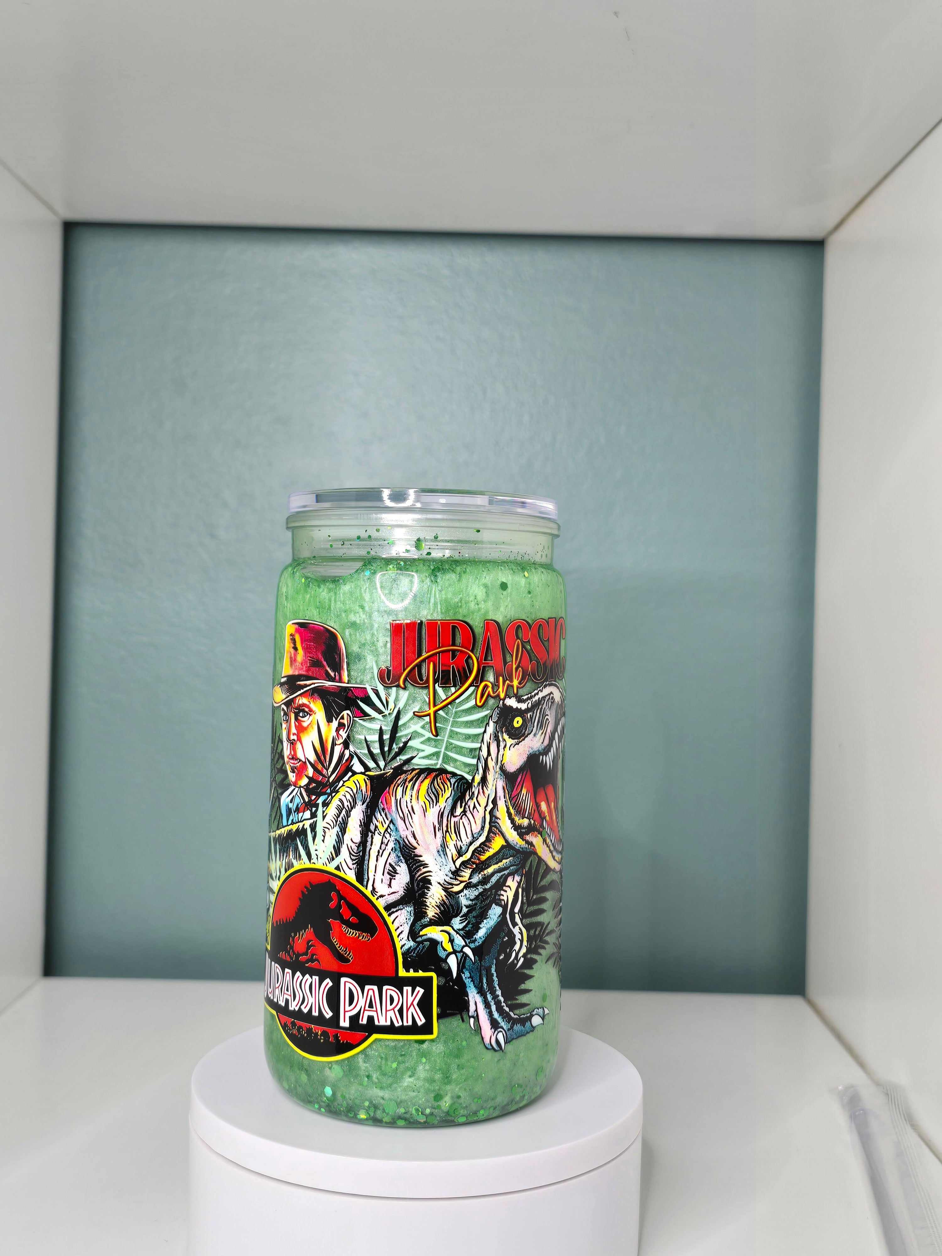 Jurrasic 16oz Acrylic Snowglobe Tumbler