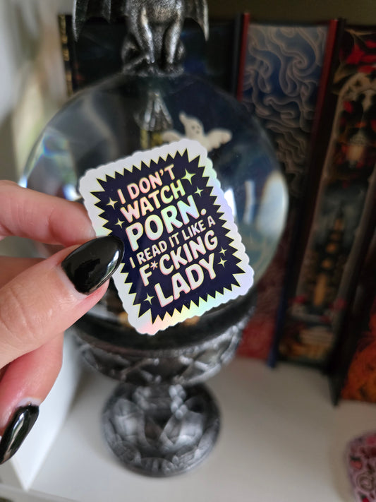 I Dont Watch Clear holographic Vinyl Sticker