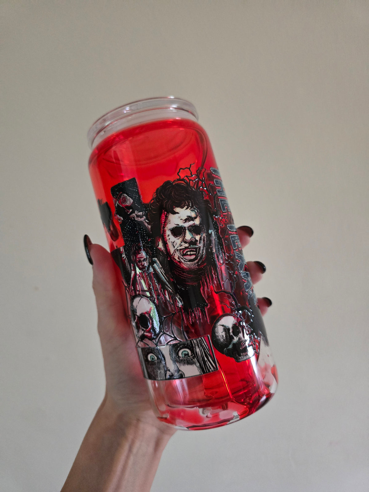 Chainsaw 16oz Glass "blood drip" Tumbler (Copy)