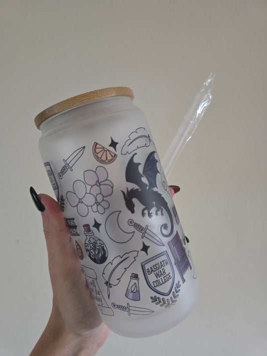 Dragon Rider 16oz frosted Glass Tumbler