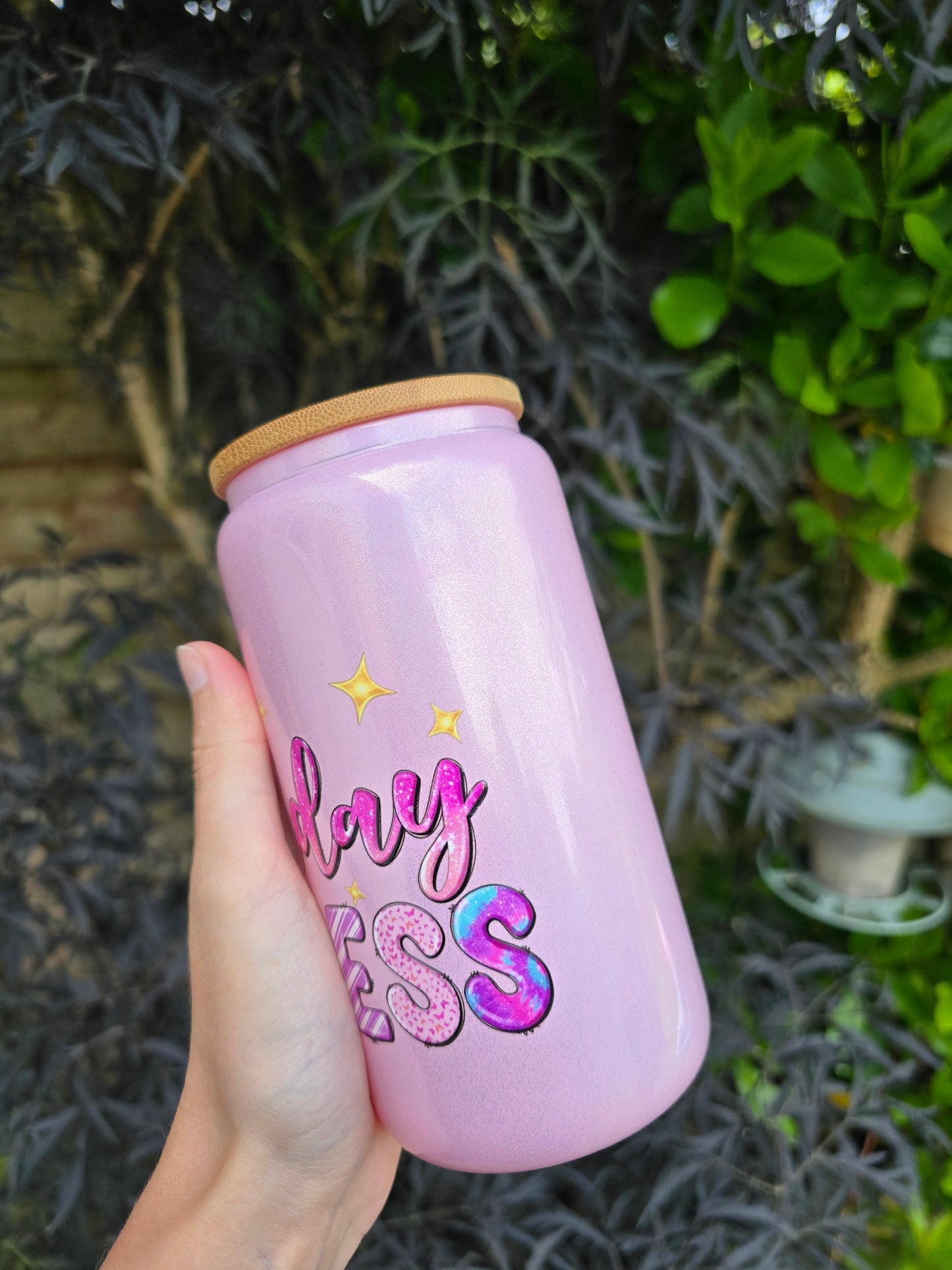 Birthday Girl 16oz Shimmer Glass Tumbler