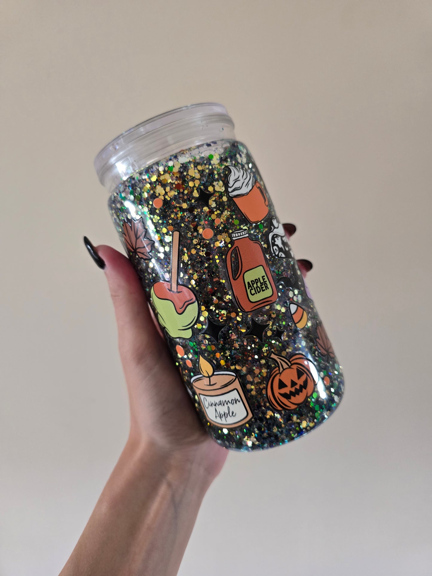 Just a girl who loves October 16oz Acrylic Snowglobe Tumbler