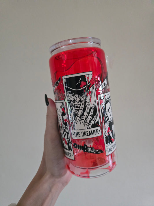 Horror Characters 16oz Glass "blood drip" Tumbler