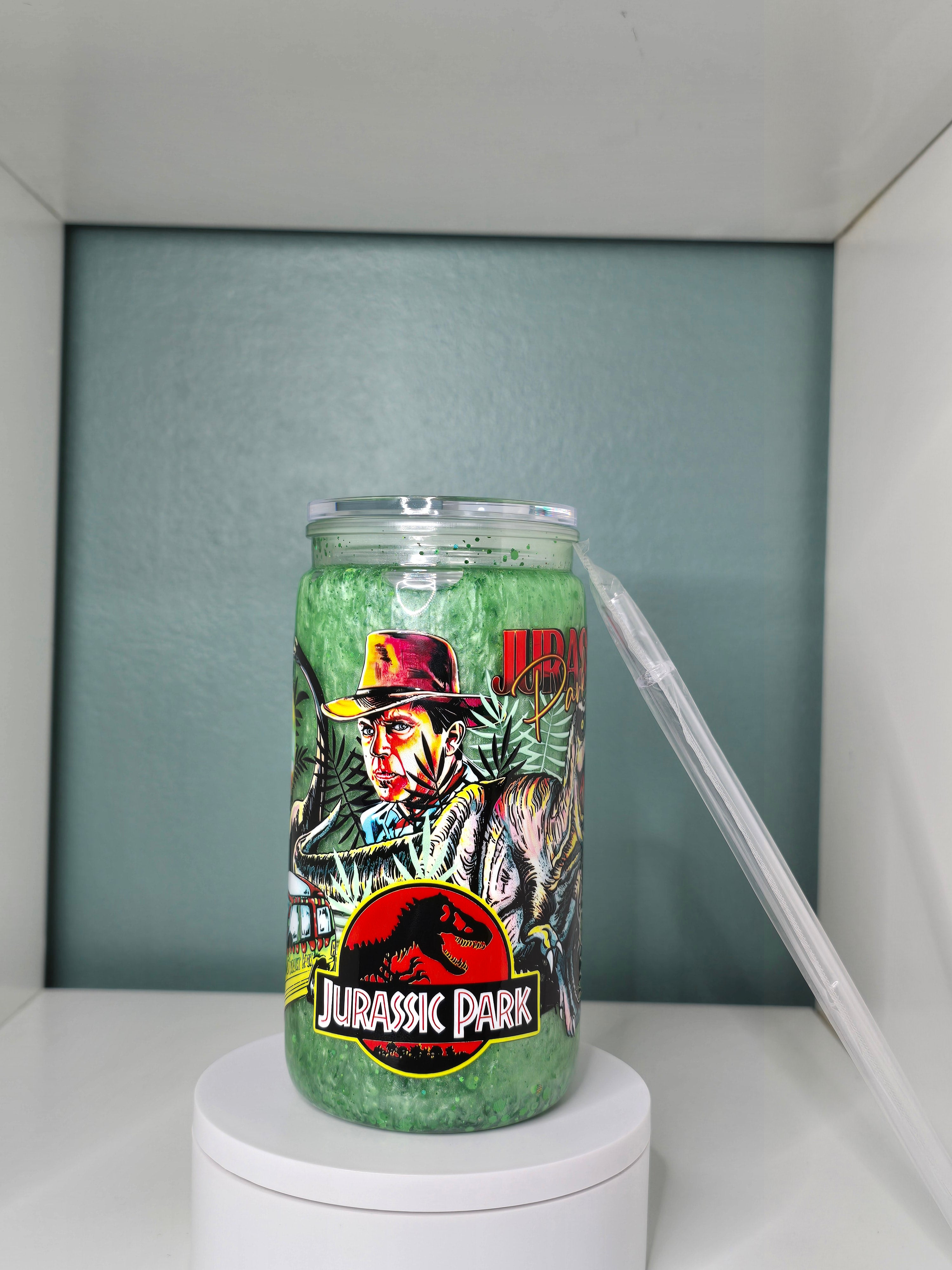 Jurrasic 16oz Acrylic Snowglobe Tumbler
