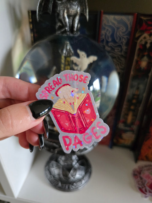 Spread Those Pages Star holographic sticker