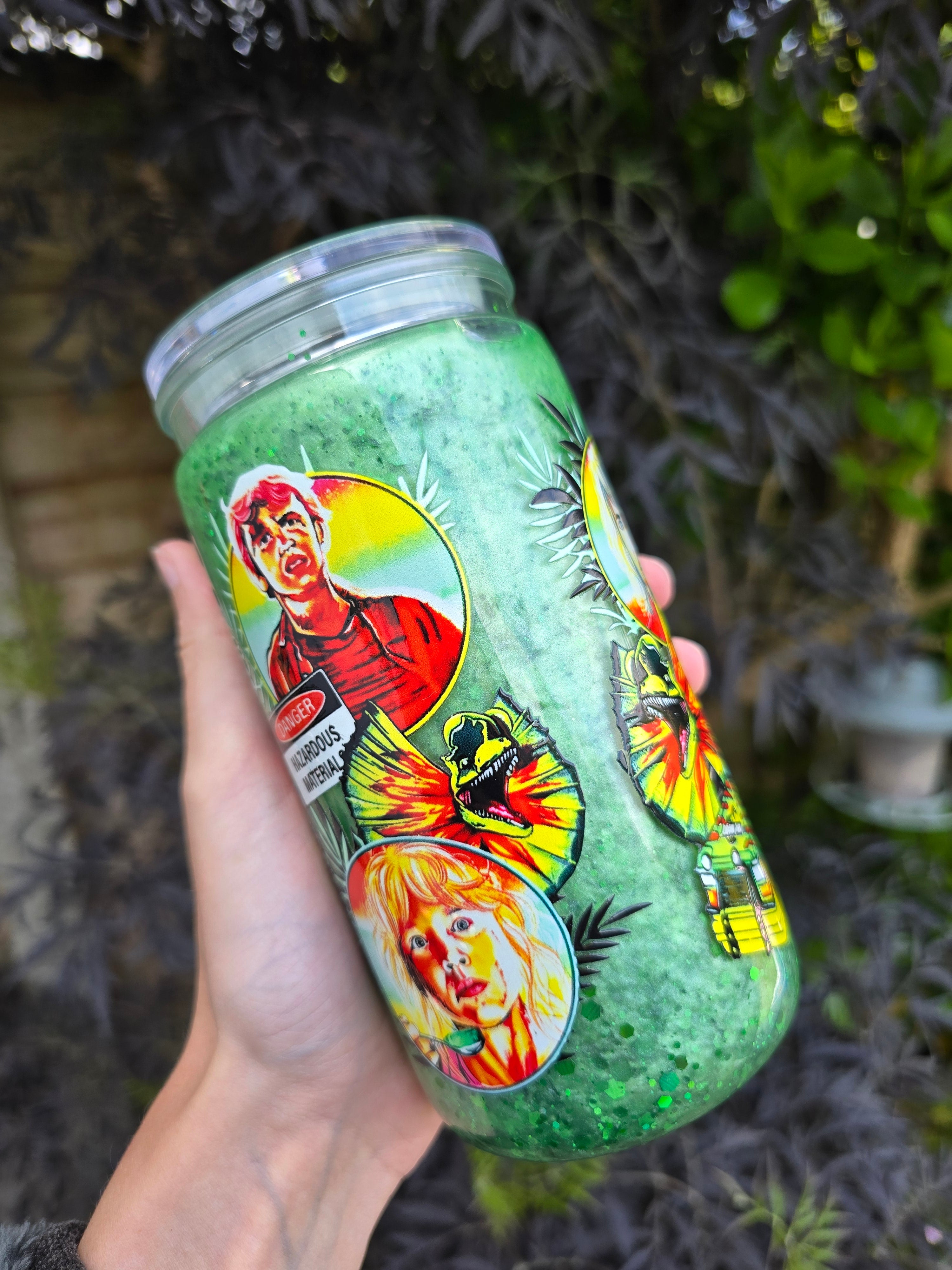 Jurrasic 16oz Acrylic Snowglobe Tumbler