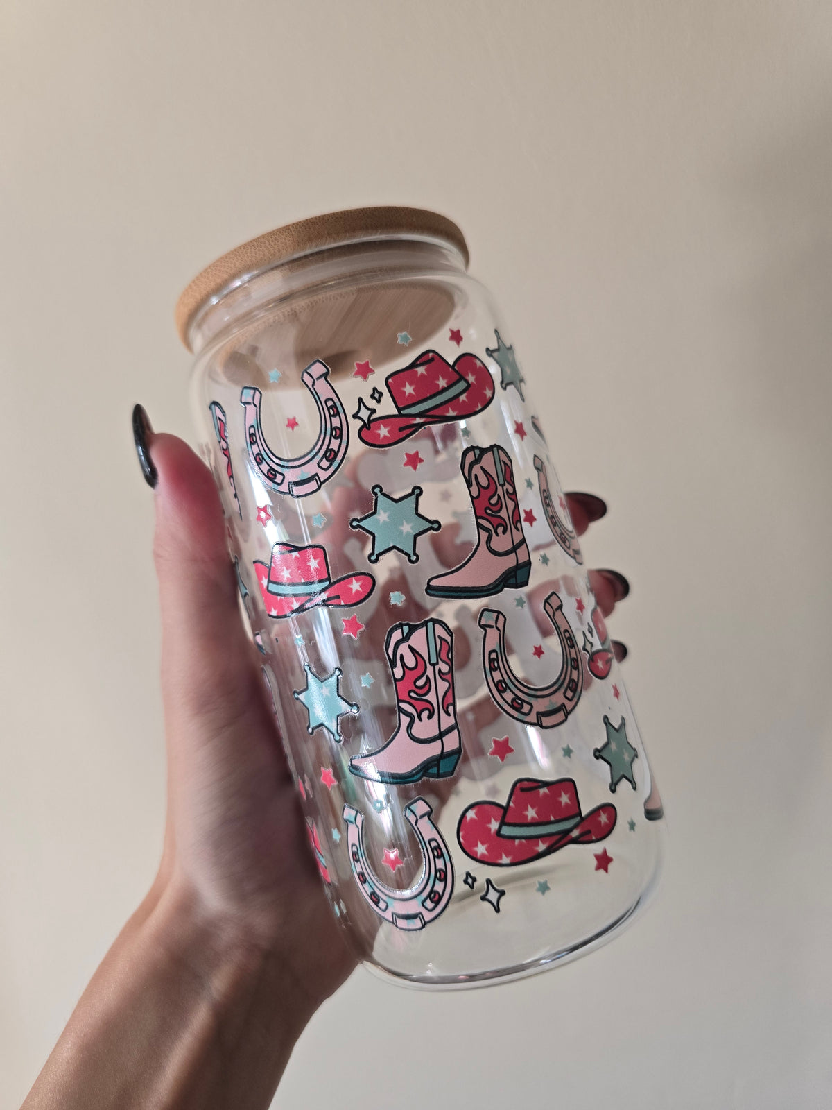 Cowboy Boots 16oz Glass Tumbler