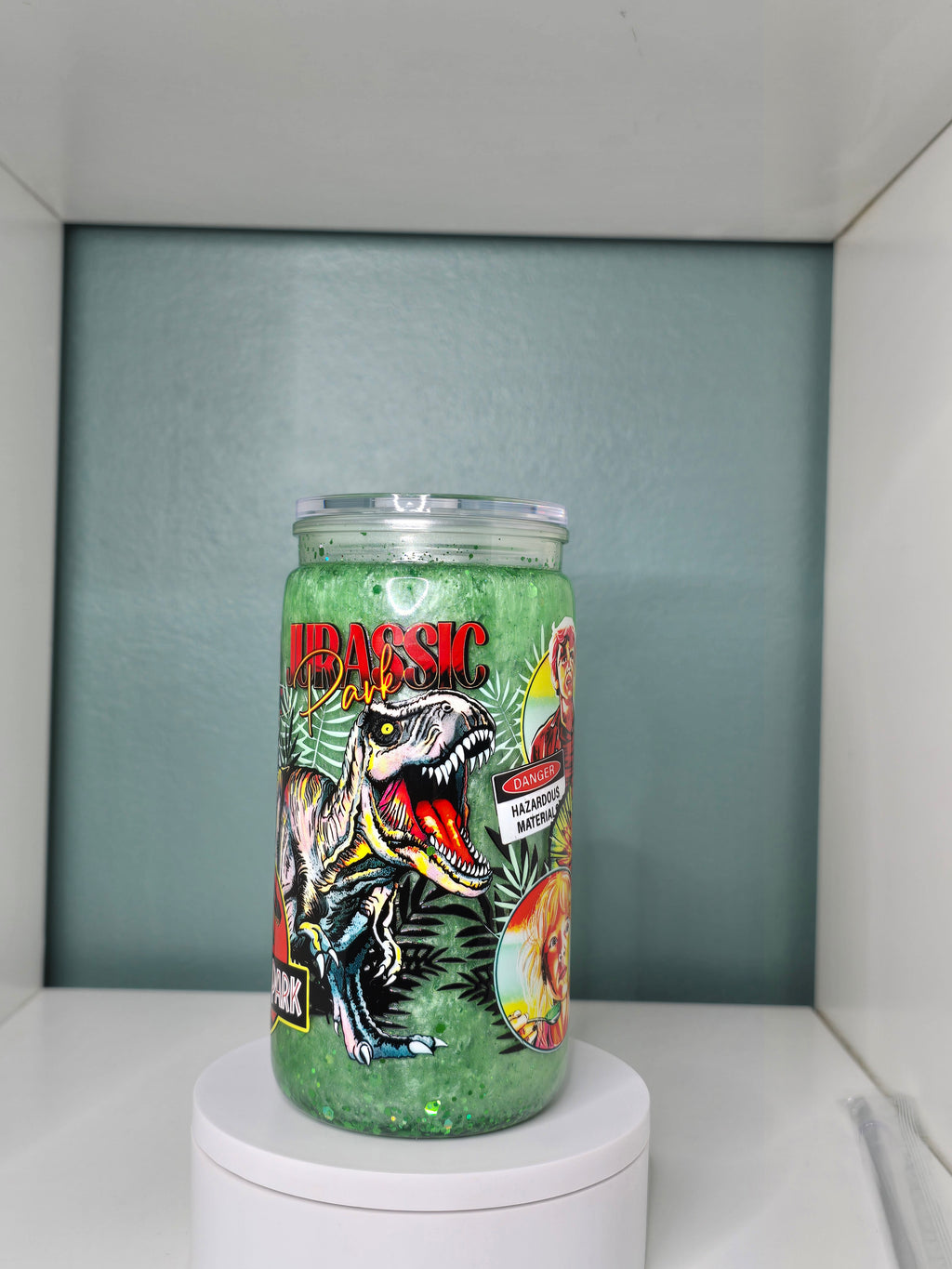 Jurrasic 16oz Acrylic Snowglobe Tumbler