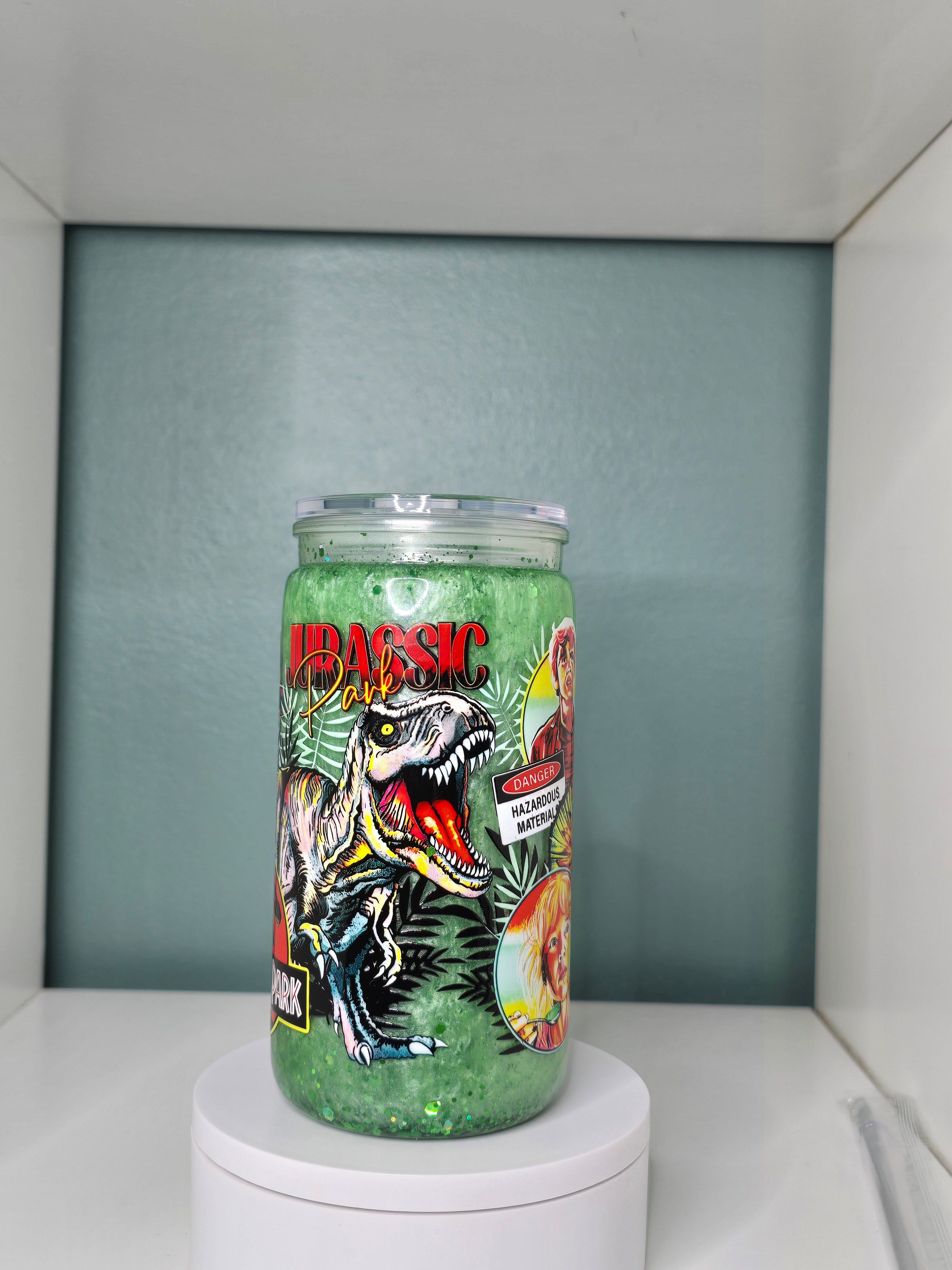 Jurrasic 16oz Acrylic Snowglobe Tumbler