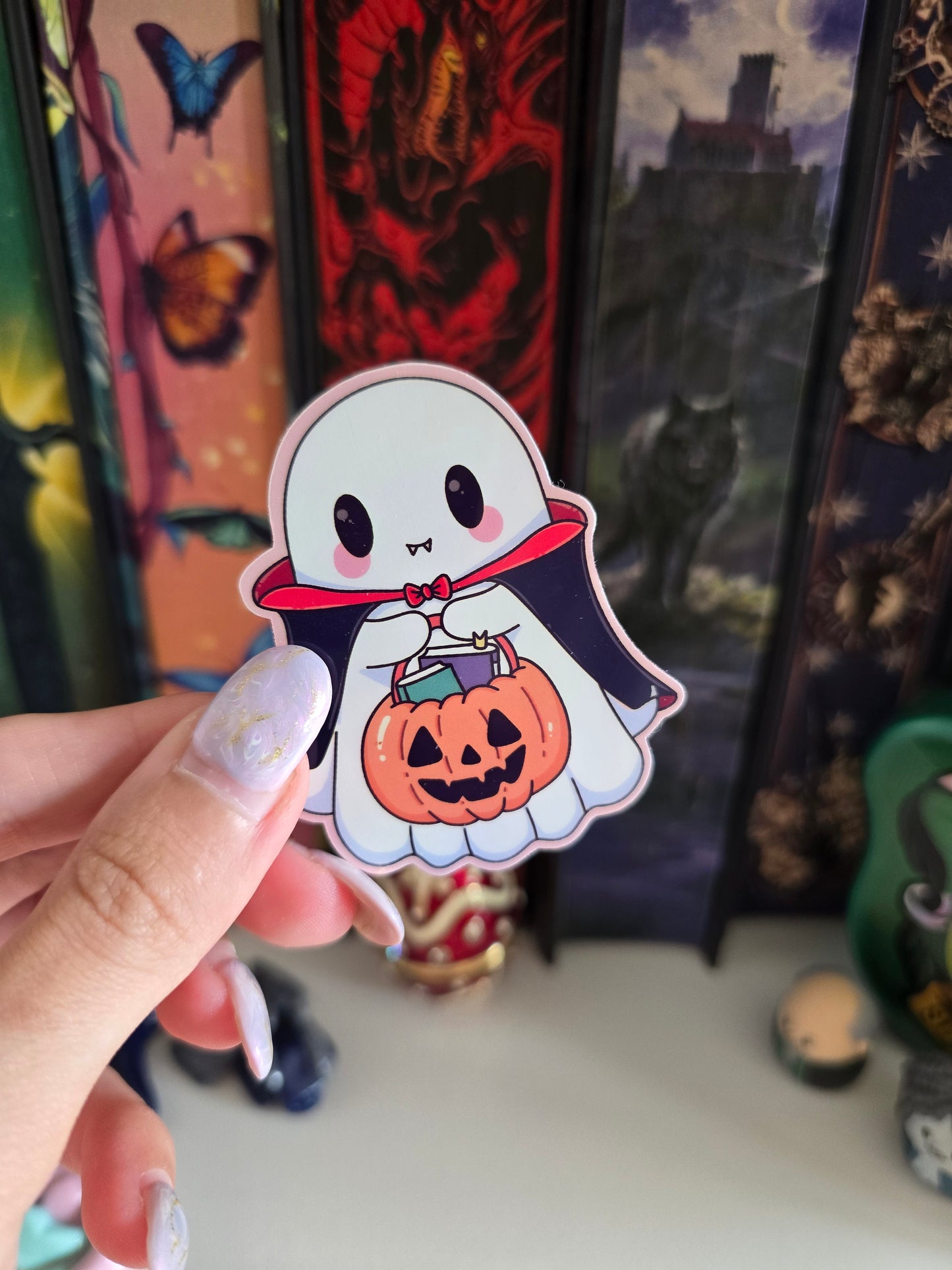 Vampire Ghost Holographic Clear Vinyl Sticker