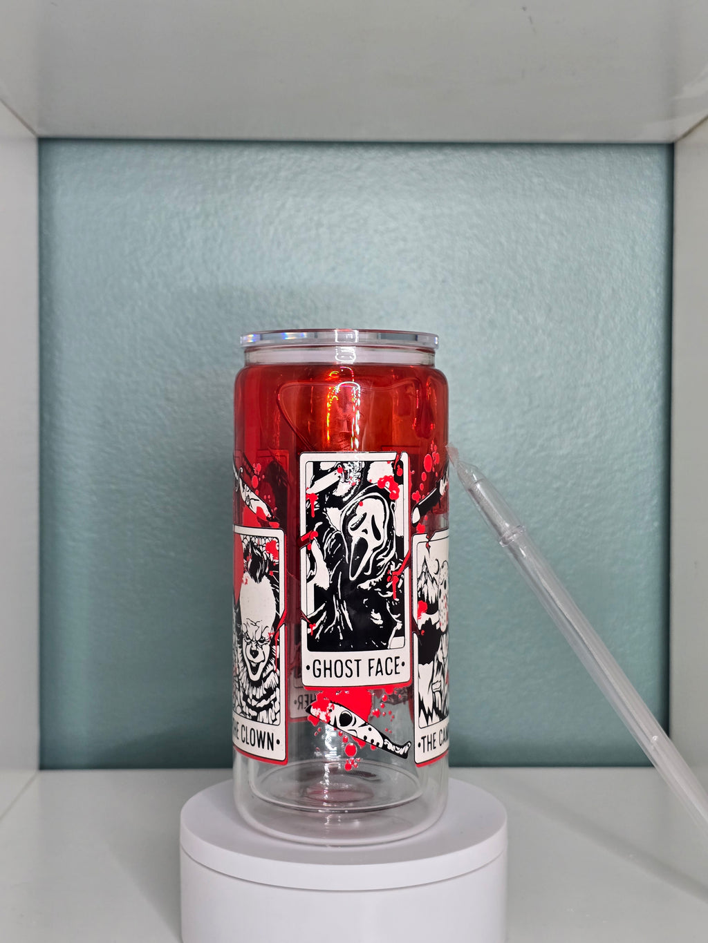 Horror 16oz Glass Blood Drip Tumbler