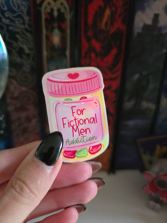 Fictional Men Addiction Clear holographic Vinyl Sticker