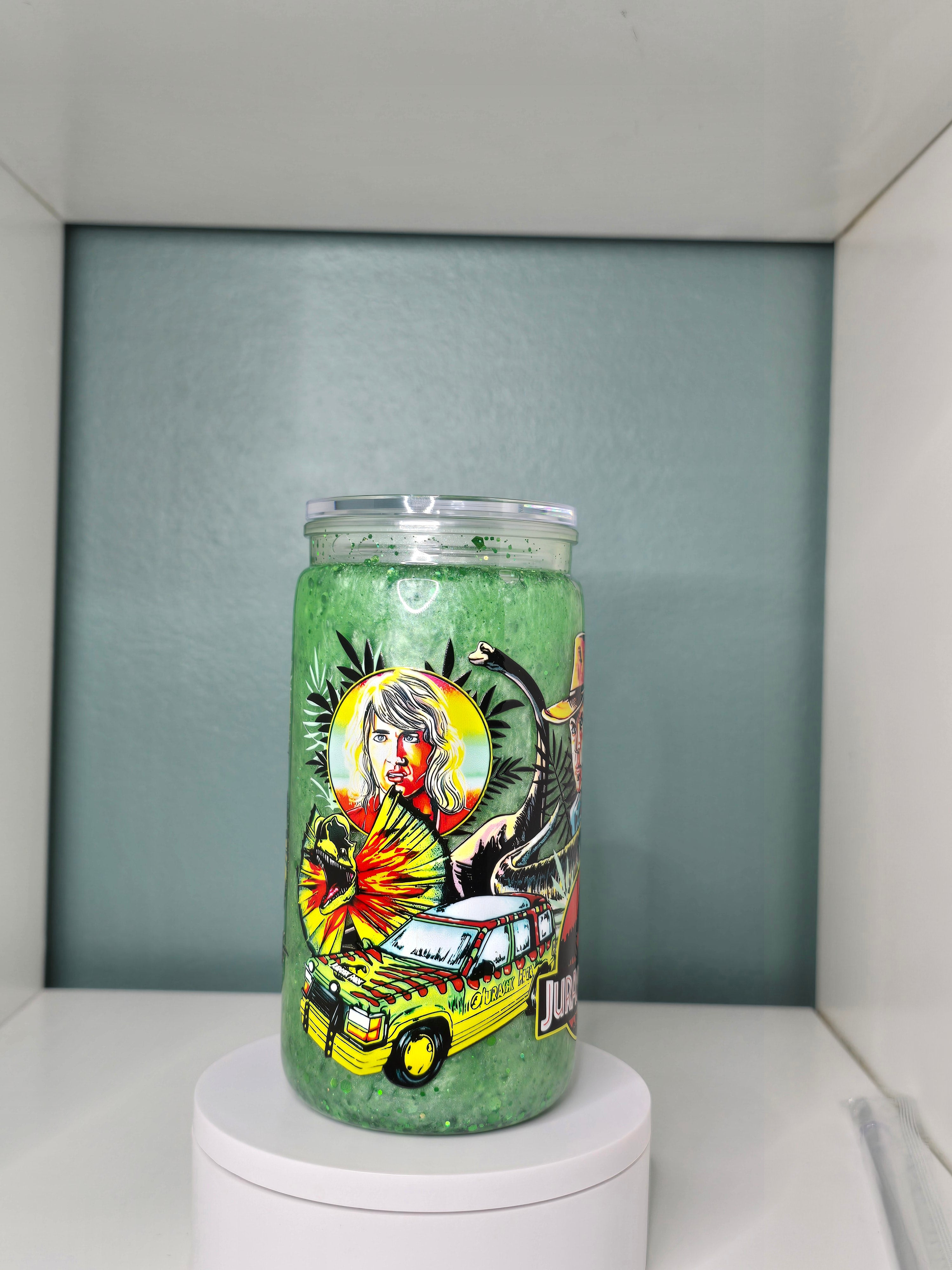 Jurrasic 16oz Acrylic Snowglobe Tumbler