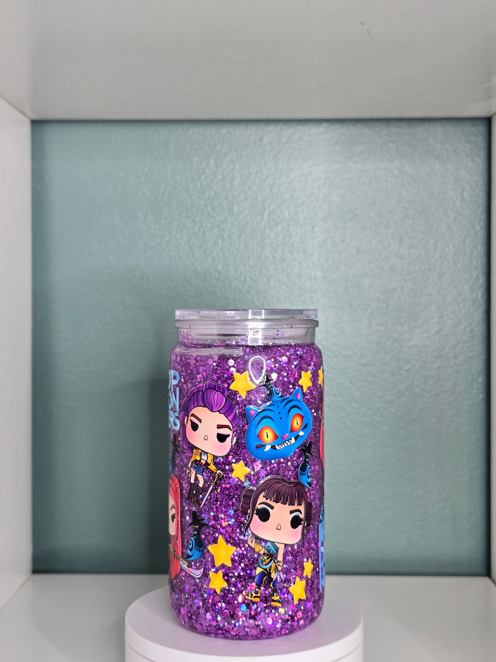 Kpop Demon Hunters 16oz Acrylic snowglobe tumbler