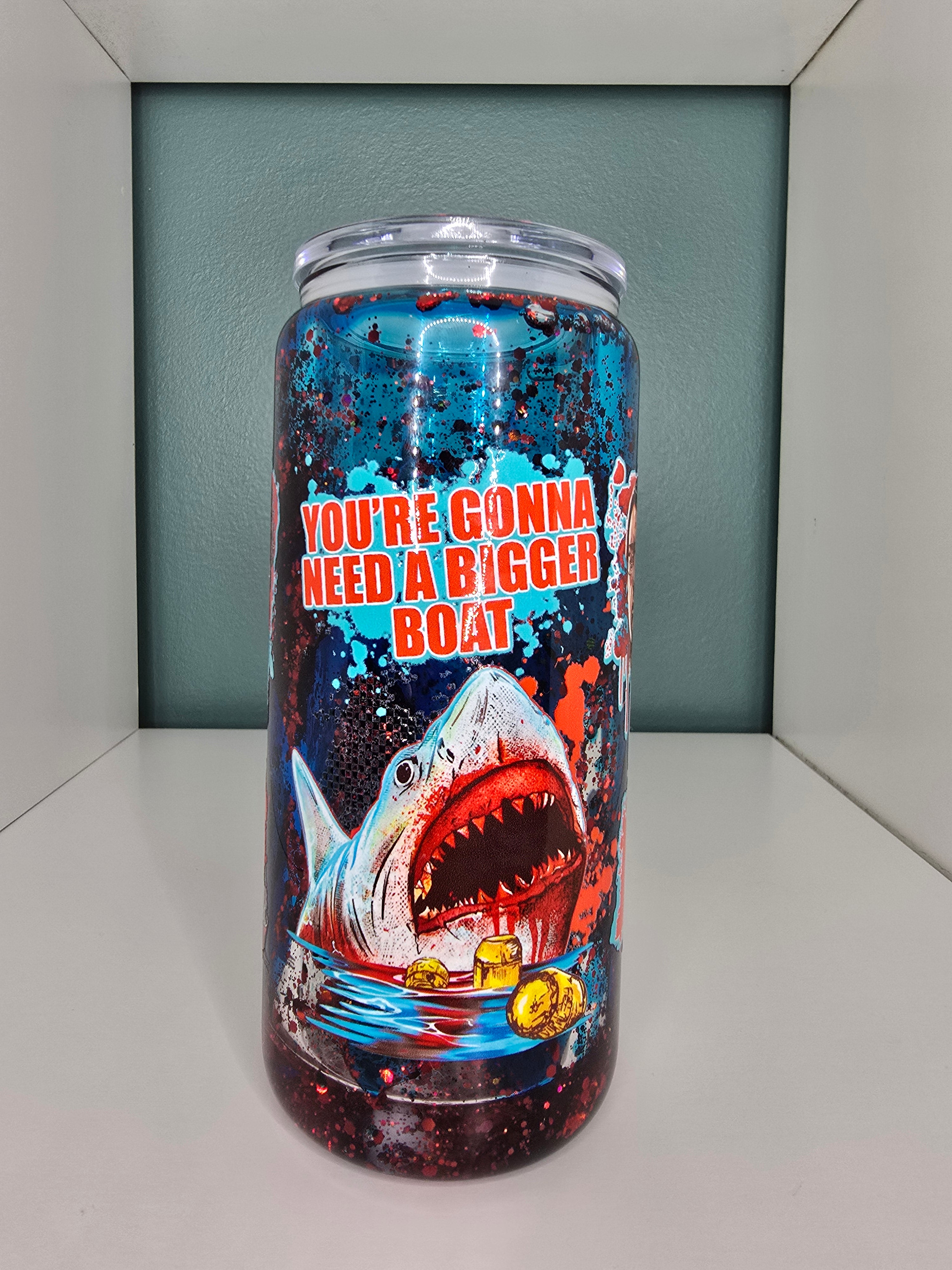 PRE ORDER- Jaws 16oz Glass Lava Drip Tumbler
