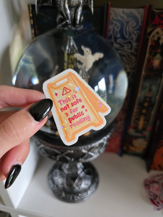 Not Safe For Public Reading Star holographic sticker