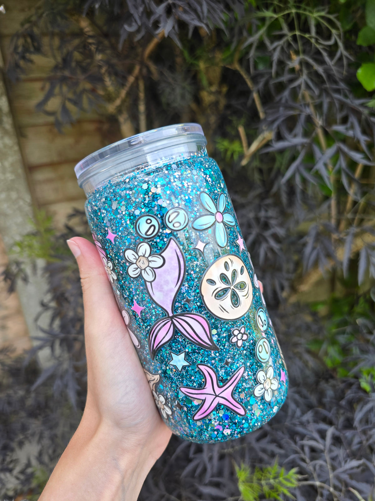 Mermaid 16oz Acrylic Snowglobe Tumbler