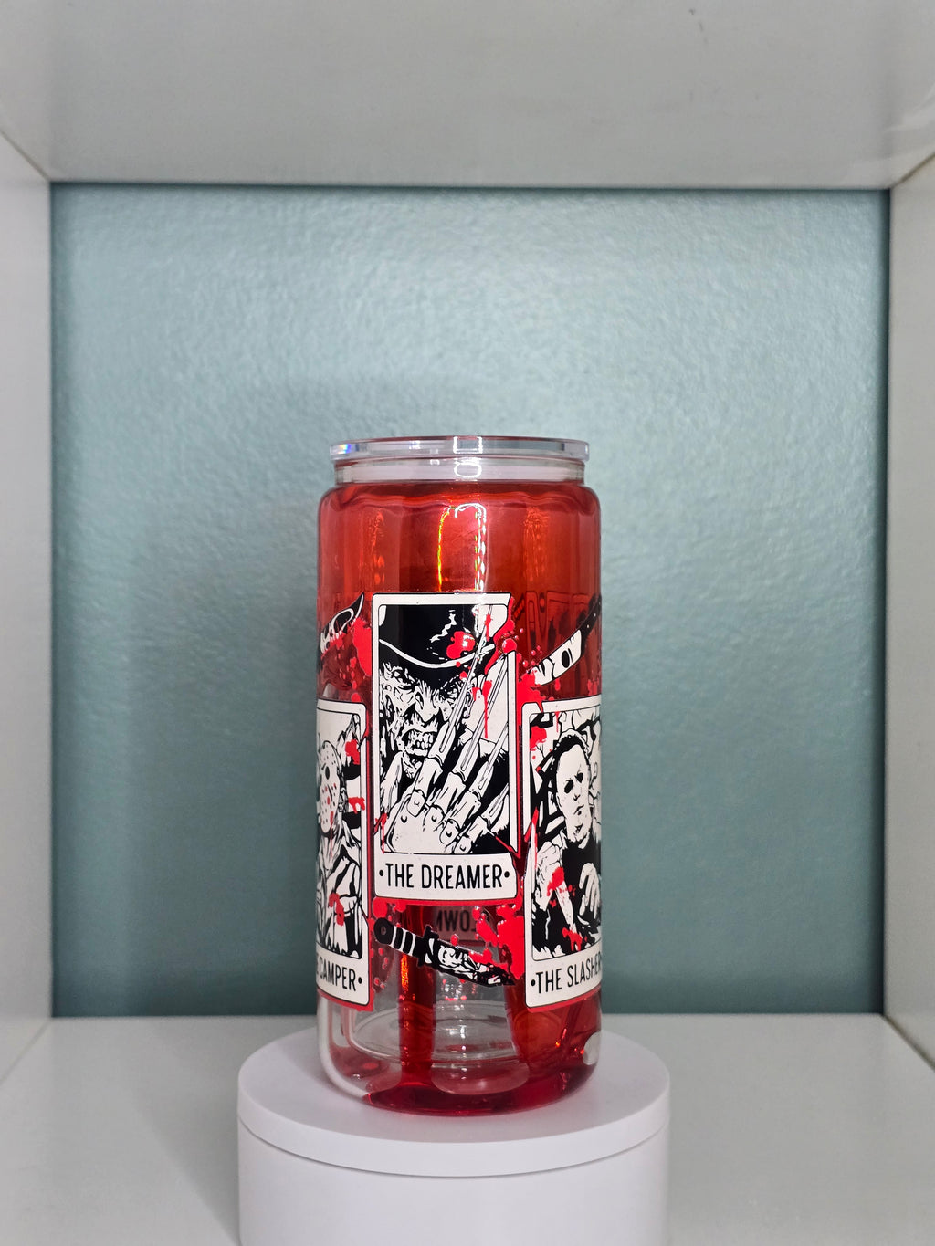 Horror 16oz Glass Blood Drip Tumbler