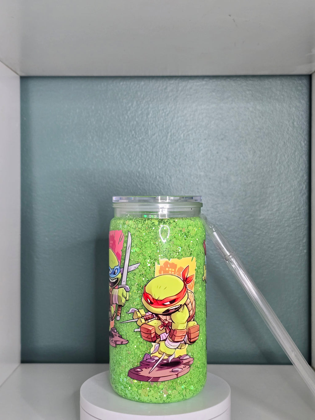 Ninja Turtles 16oz Acrylic snowglobe tumbler