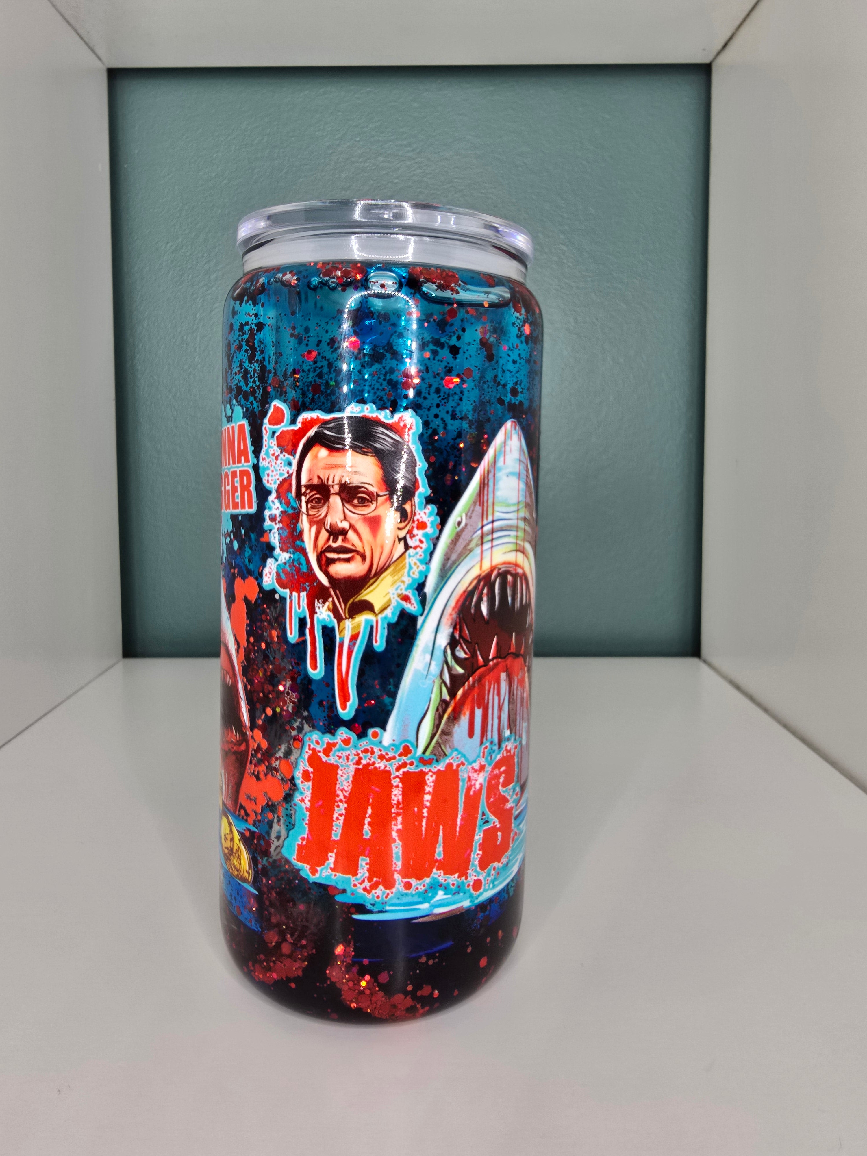 PRE ORDER- Jaws 16oz Glass Lava Drip Tumbler